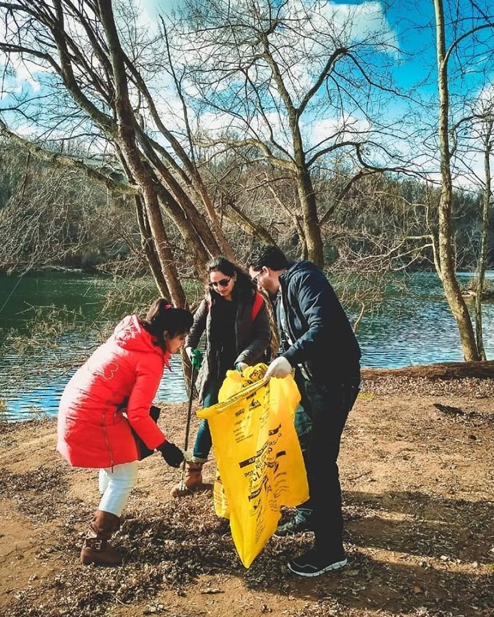 Volunteers cleaning an area by a river, via Instagram.