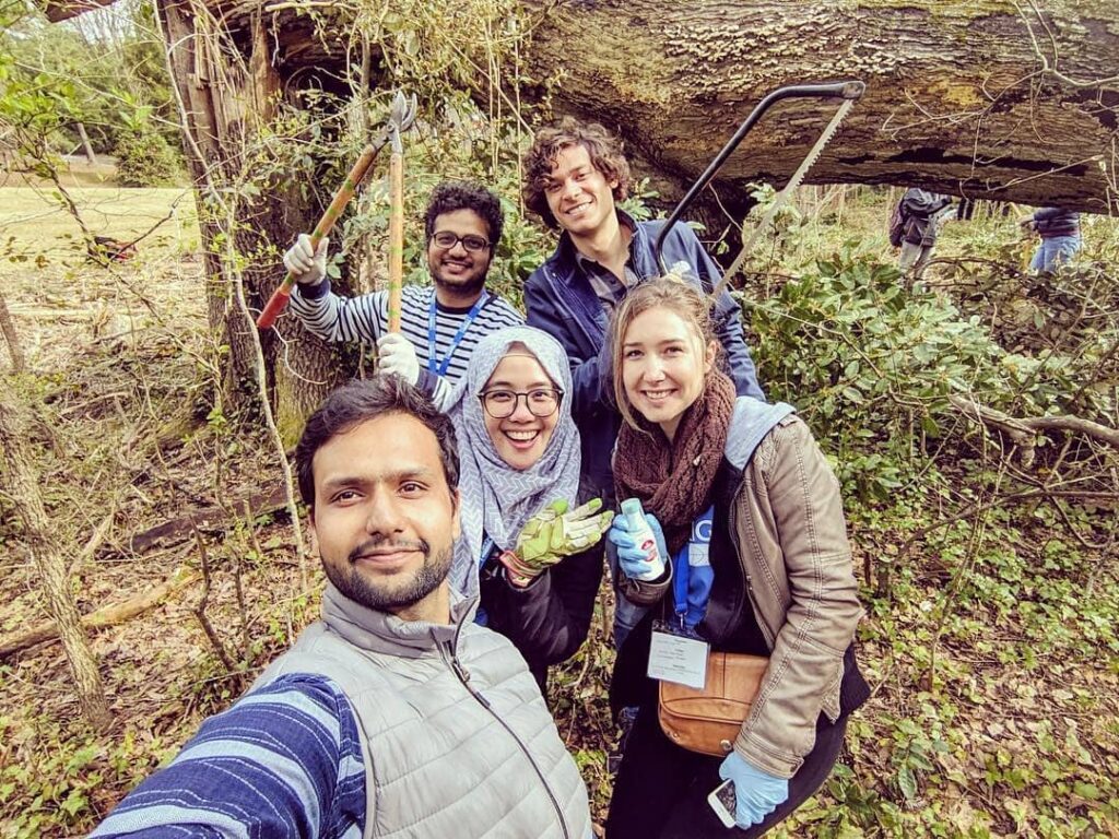 Fulbrighters taking a selfie in the woods, via Instagram.