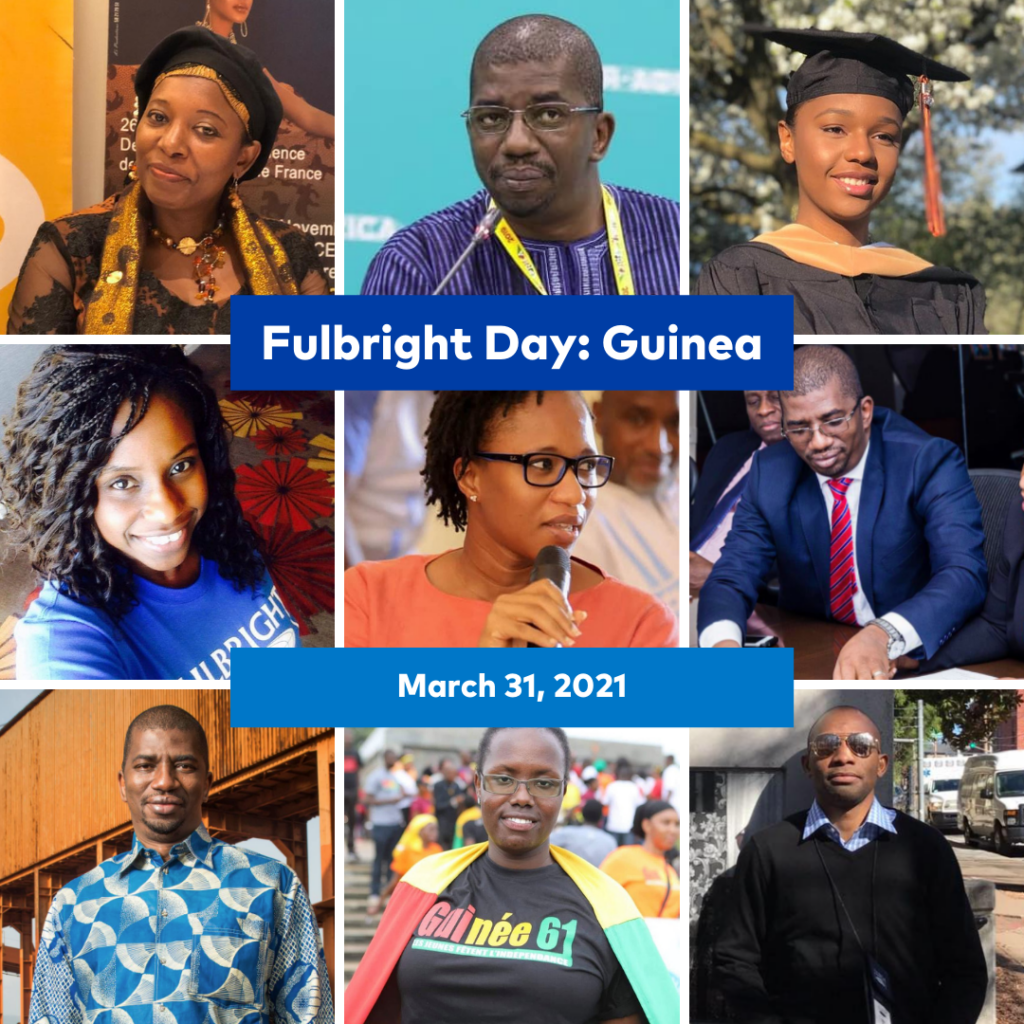 Alumni of the Fulbright Guinea program in 9 boxes