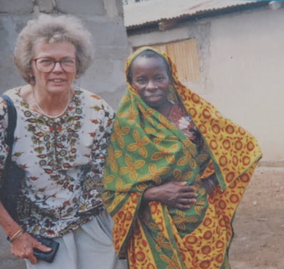 Dr. Margaret “Peg” Snyder with a local African woman during her tenure at the United Nations